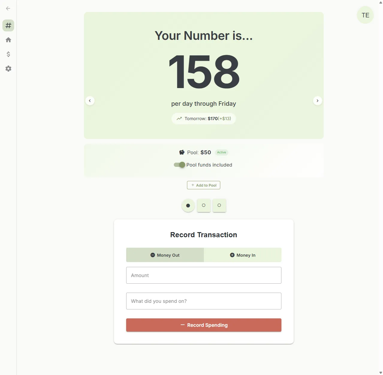 The Number app screenshot